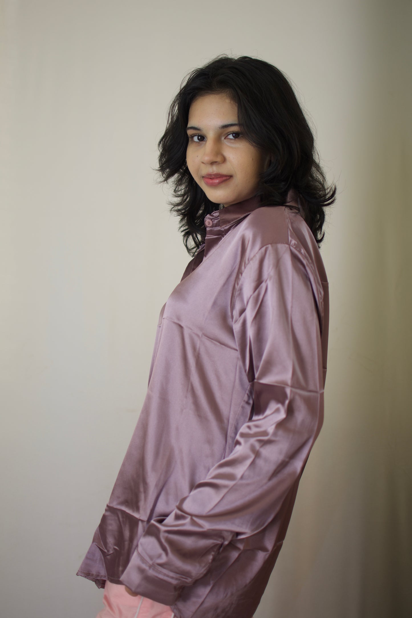 Luxe Satin Button-Down Shirt