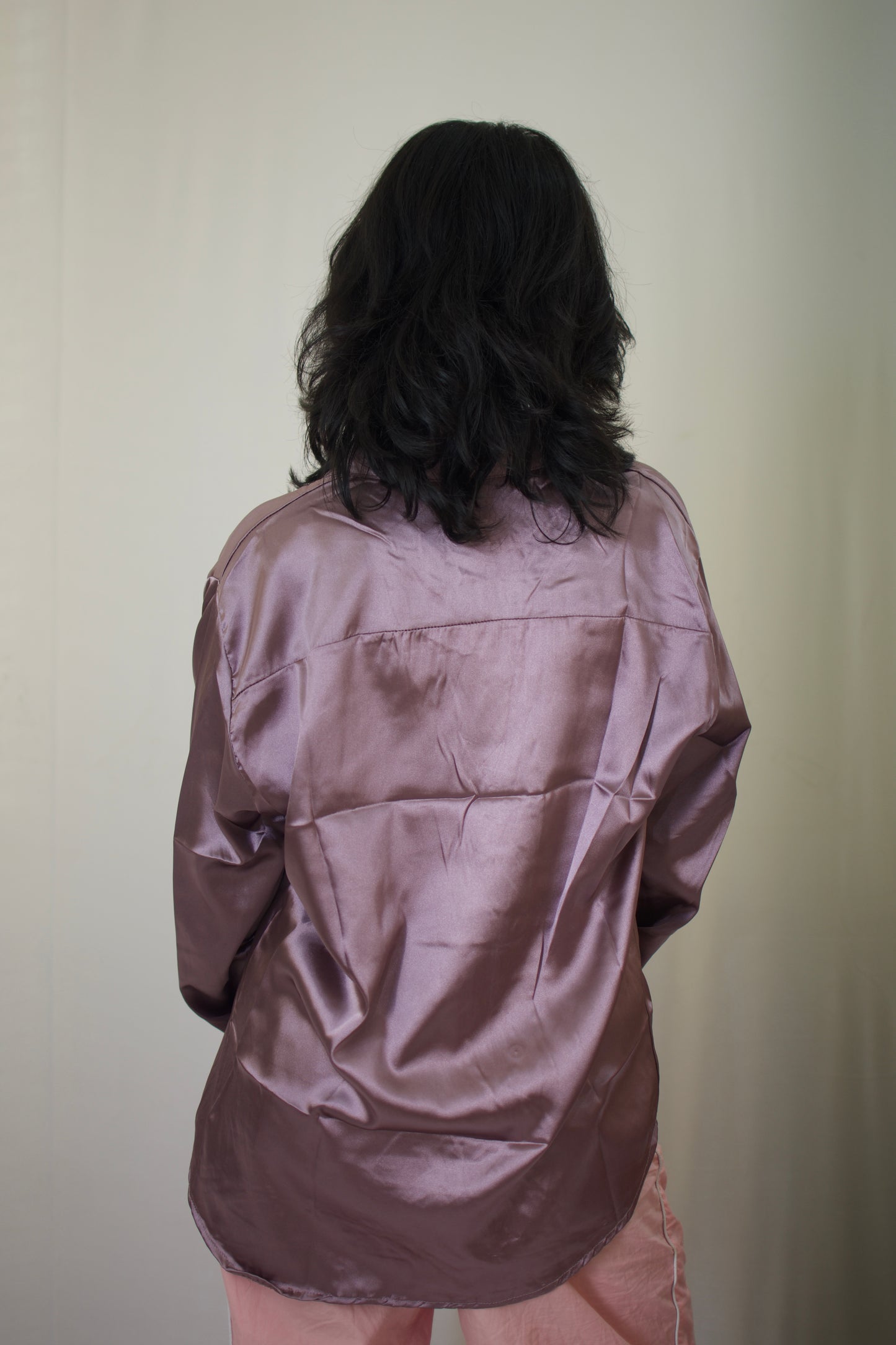 Luxe Satin Button-Down Shirt