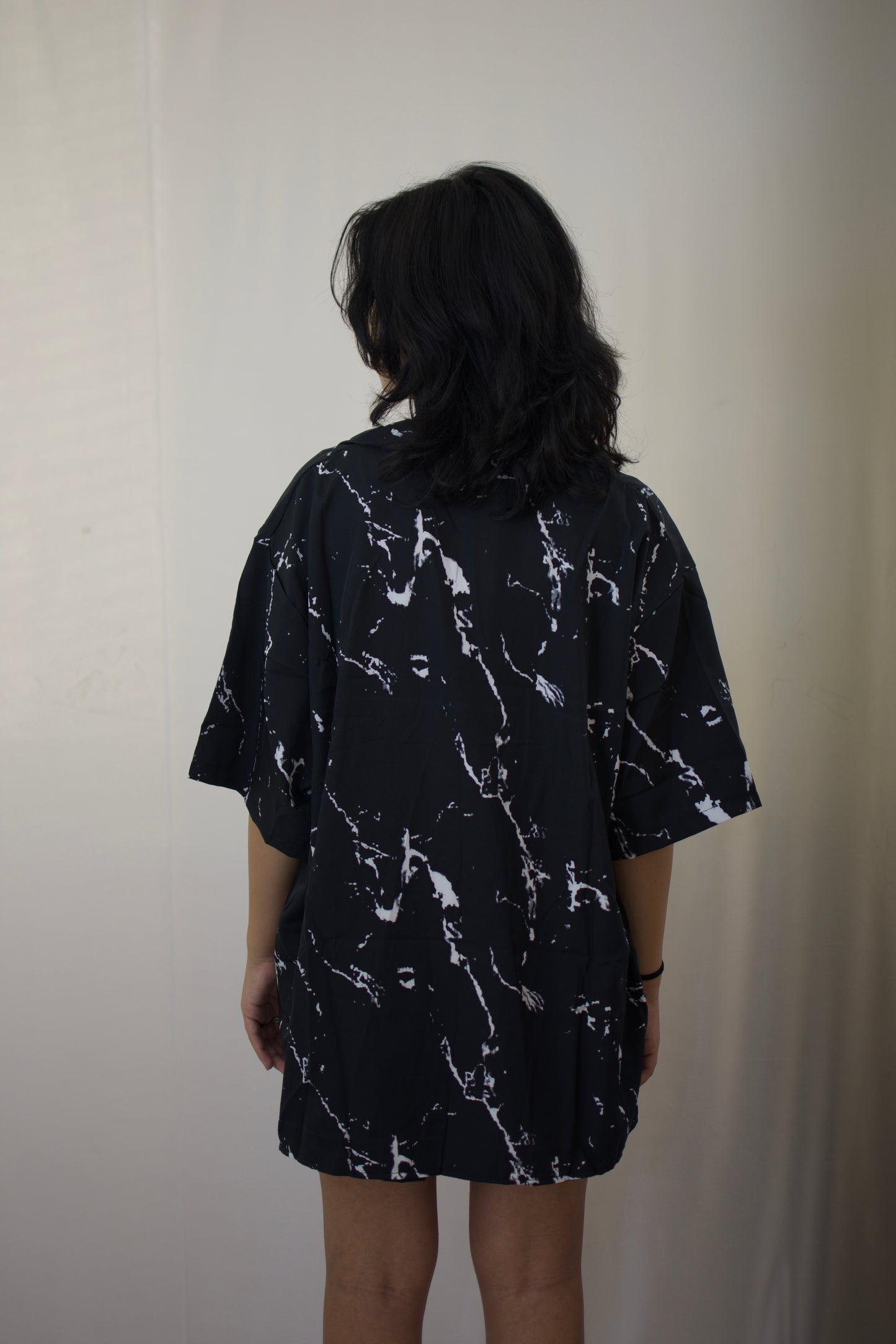 Black Marble-Print Co-Ord Set