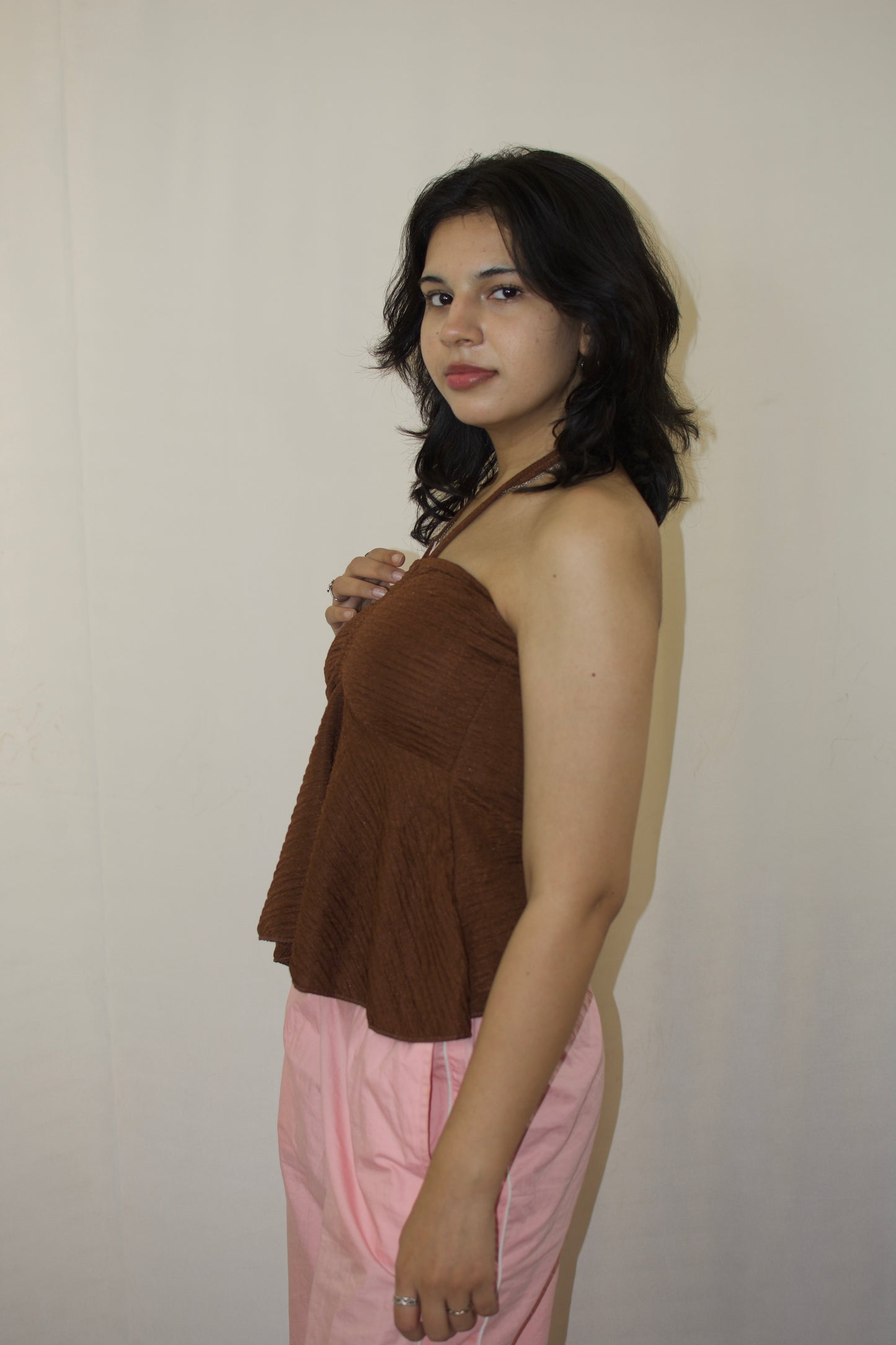 Elegant Halter Neck Pleated Tube Top