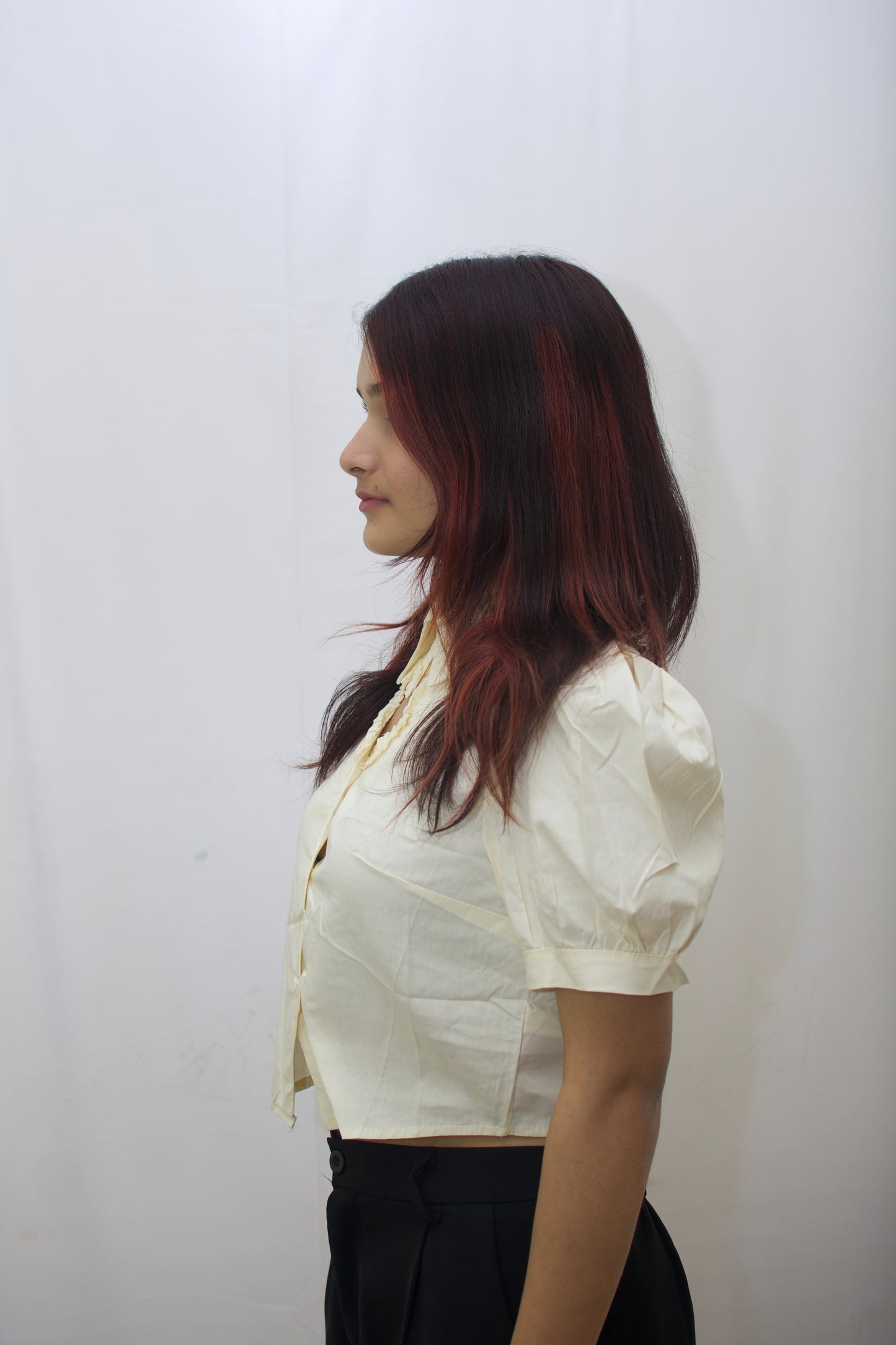 Mini Heart Crop Blouse – Vintage Ivory