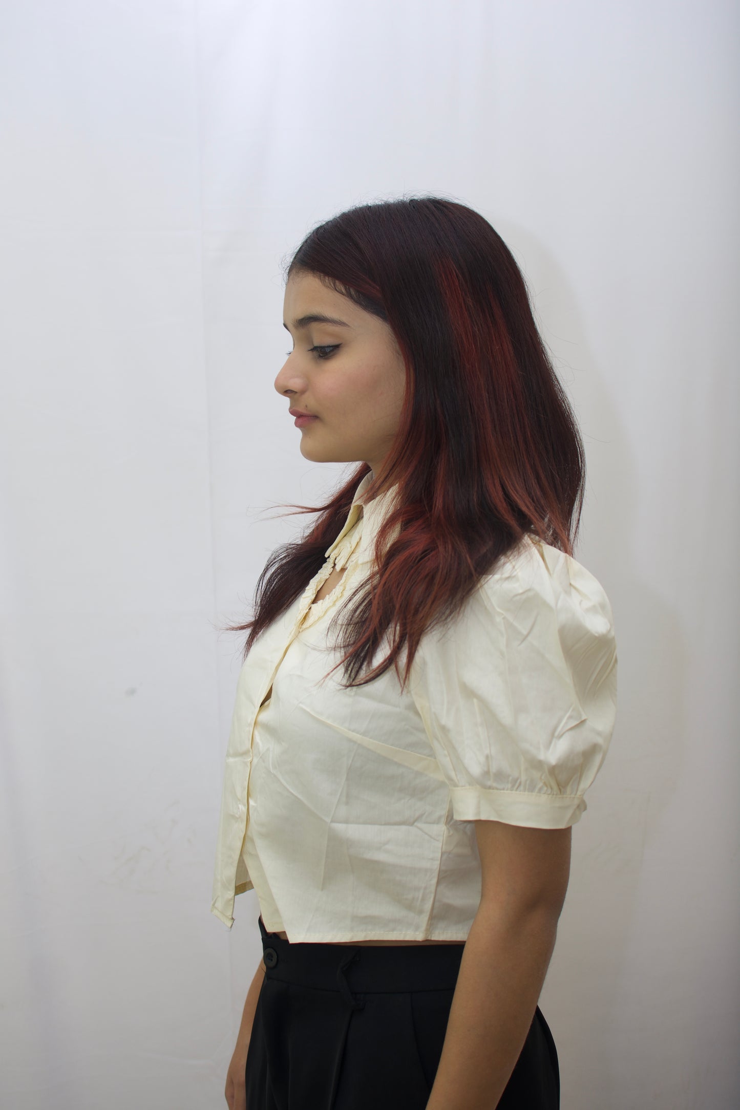 Mini Heart Crop Blouse – Vintage Ivory