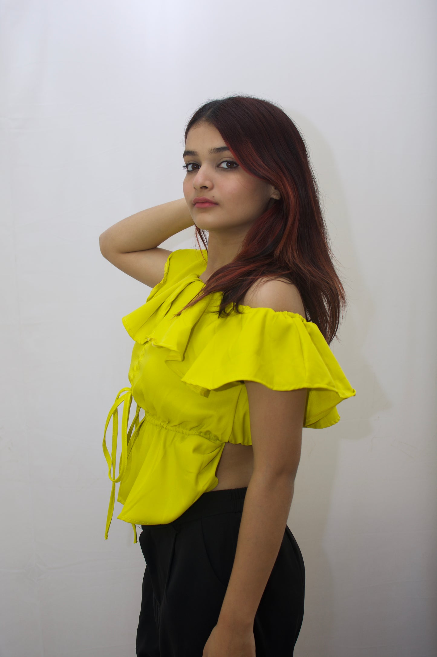 Sunny Glow Off-Shoulder Peplum Top
