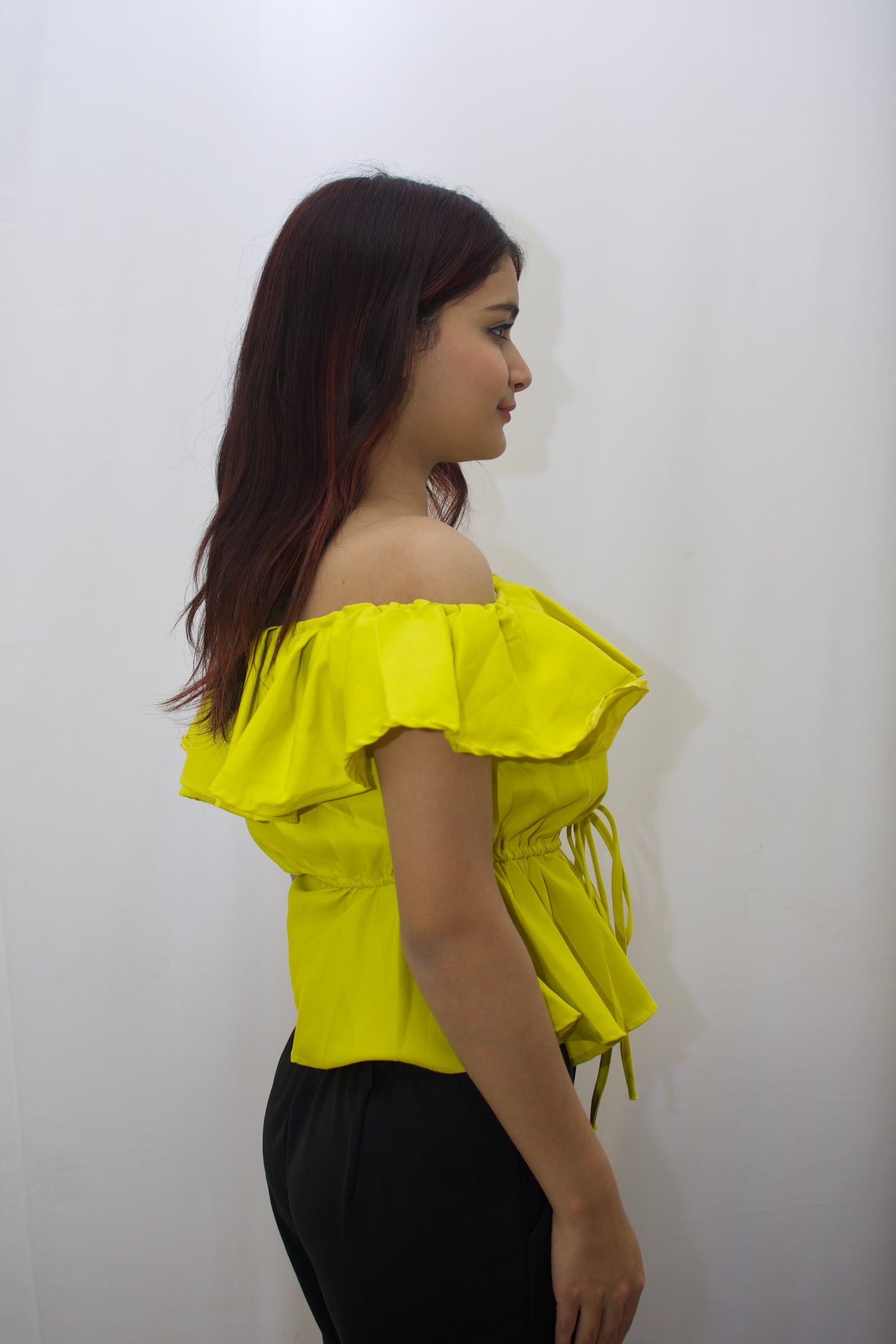 Sunny Glow Off-Shoulder Peplum Top