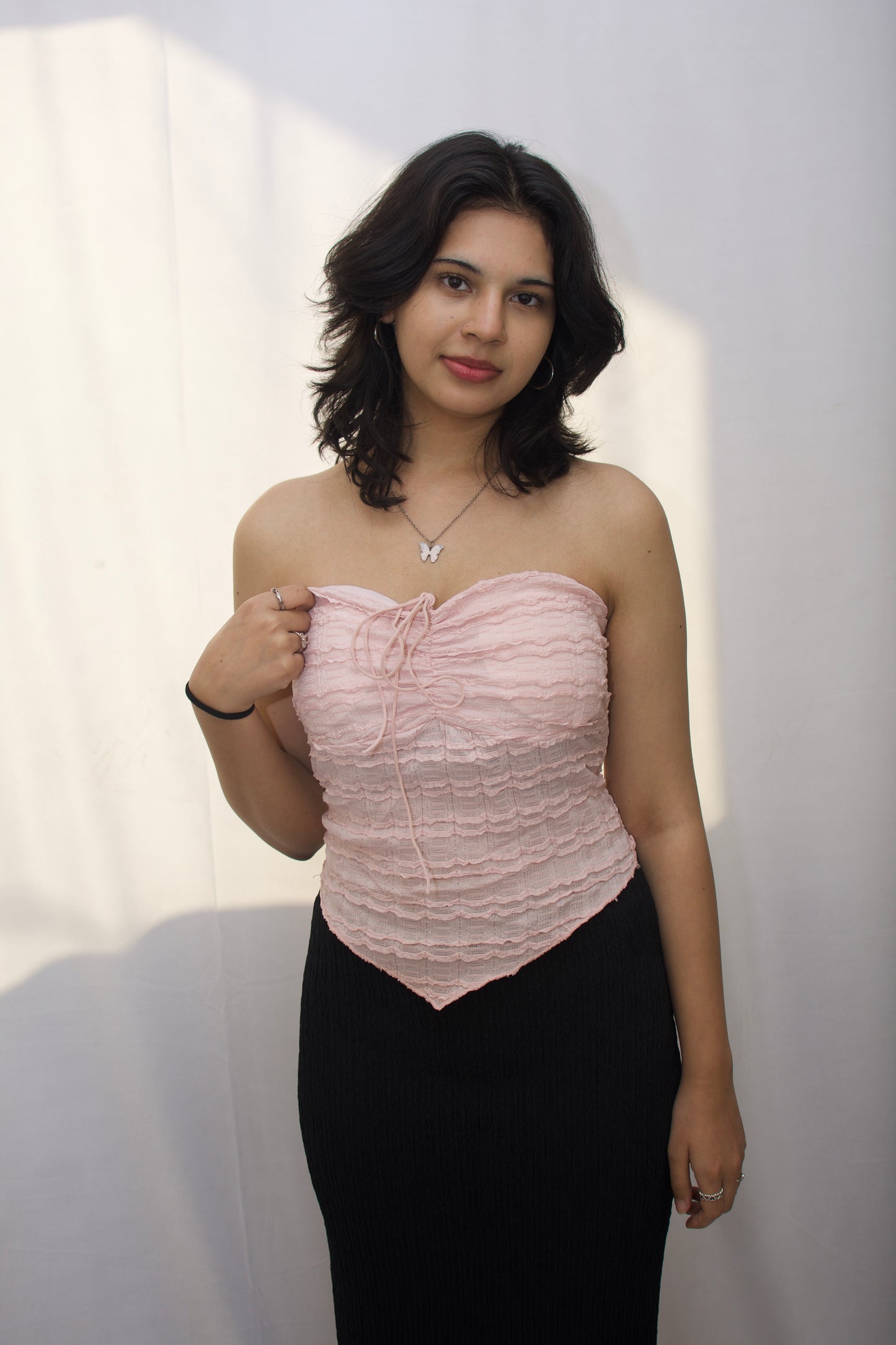 Blush Pink Ruched Tube Top - The Perfect Blend of Elegance and Style