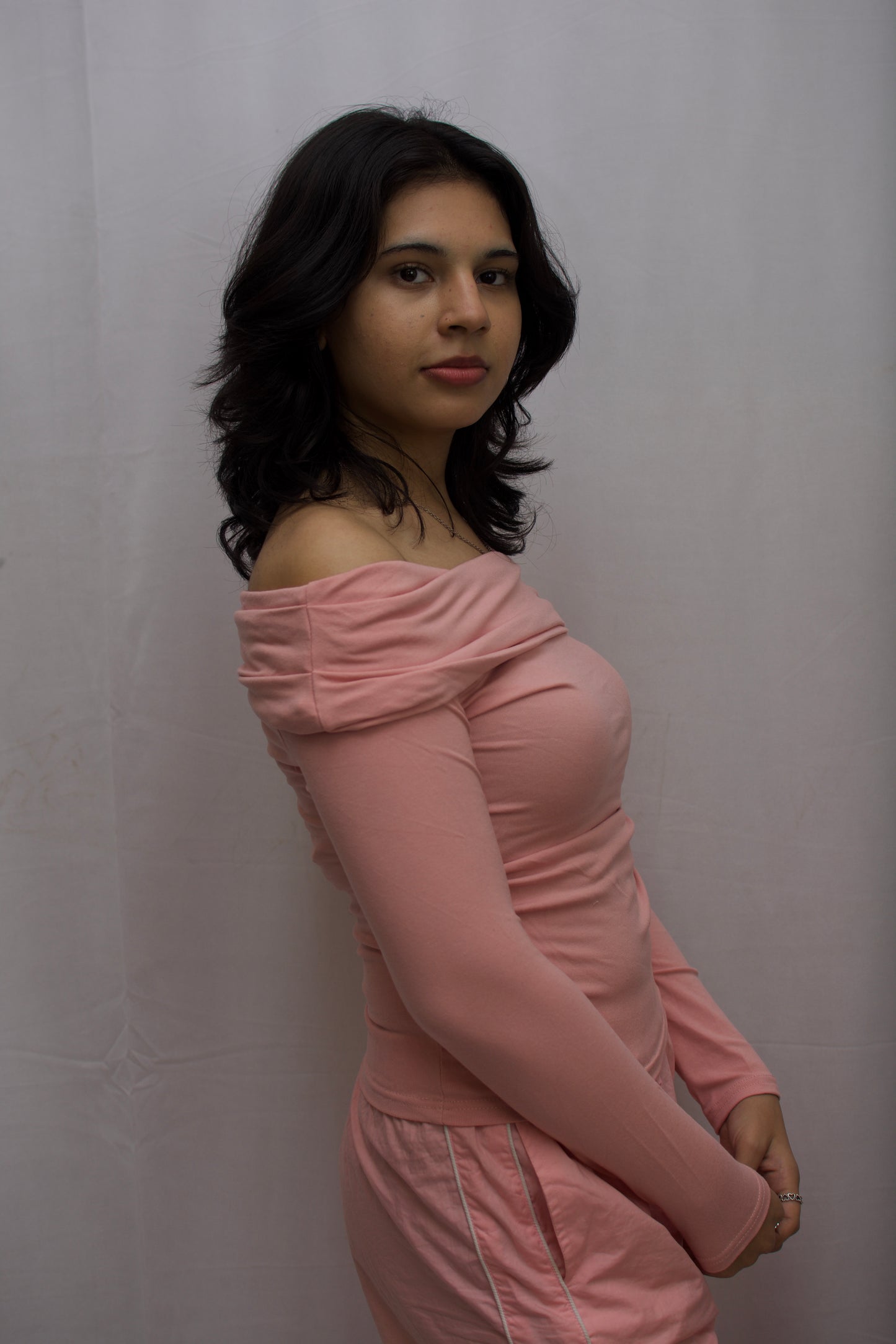Blush Off-Shoulder Elegance Top