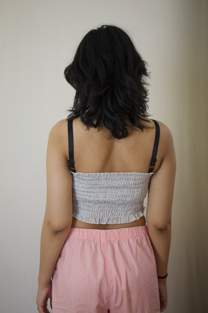 Two-Tone Solid Tie Crop Top – Chic & Bold Statement Piece