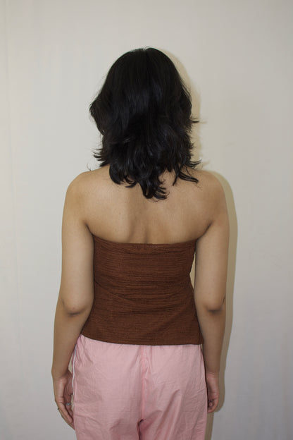 Elegant Halter Neck Pleated Tube Top