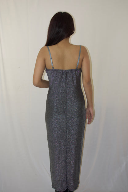 Elegant Metallic Sparkle Evening Gown