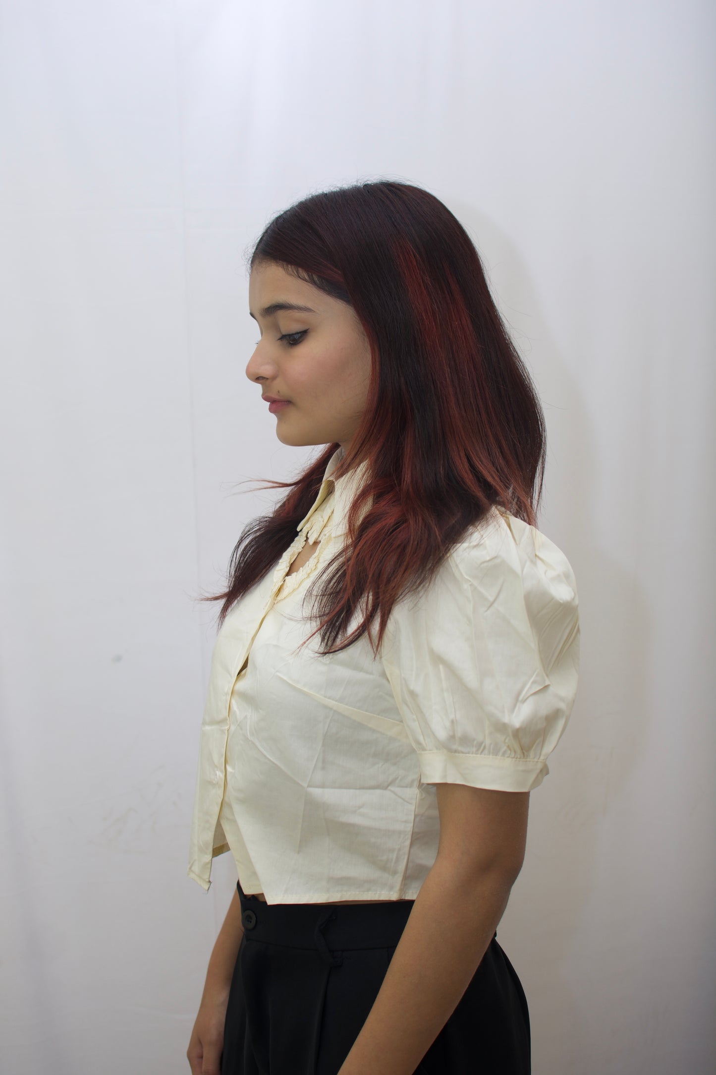 Mini Heart Crop Blouse – Vintage Ivory