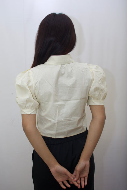 Mini Heart Crop Blouse – Vintage Ivory