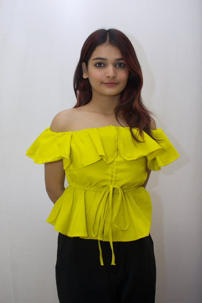 Sunny Glow Off-Shoulder Peplum Top
