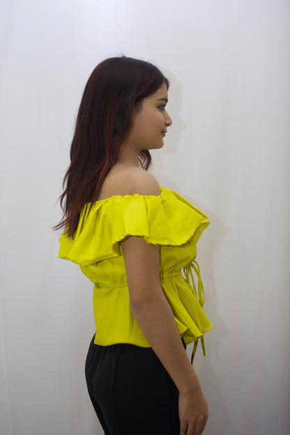 Sunny Glow Off-Shoulder Peplum Top