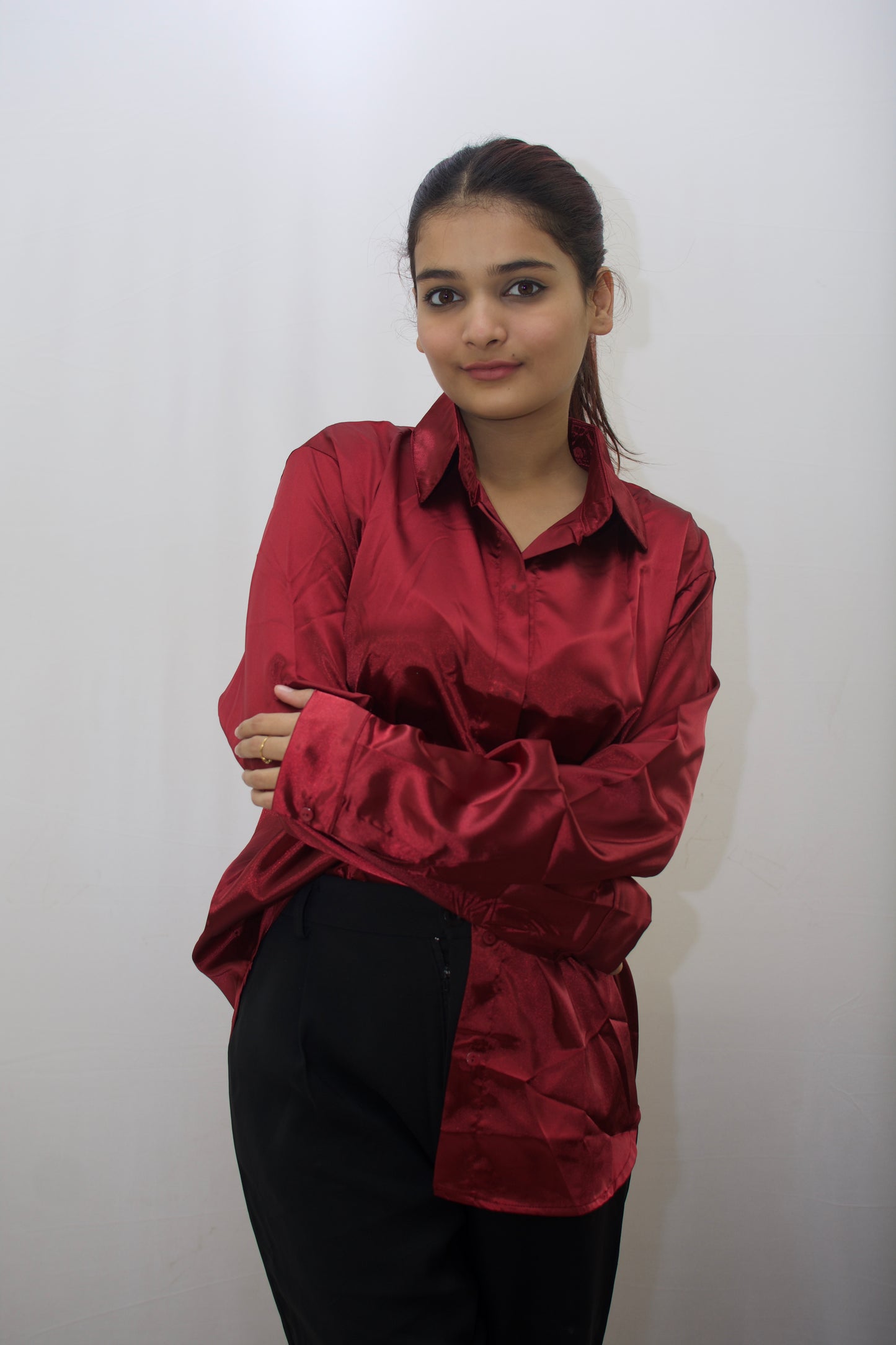 Luxe Satin Button Down Shirt