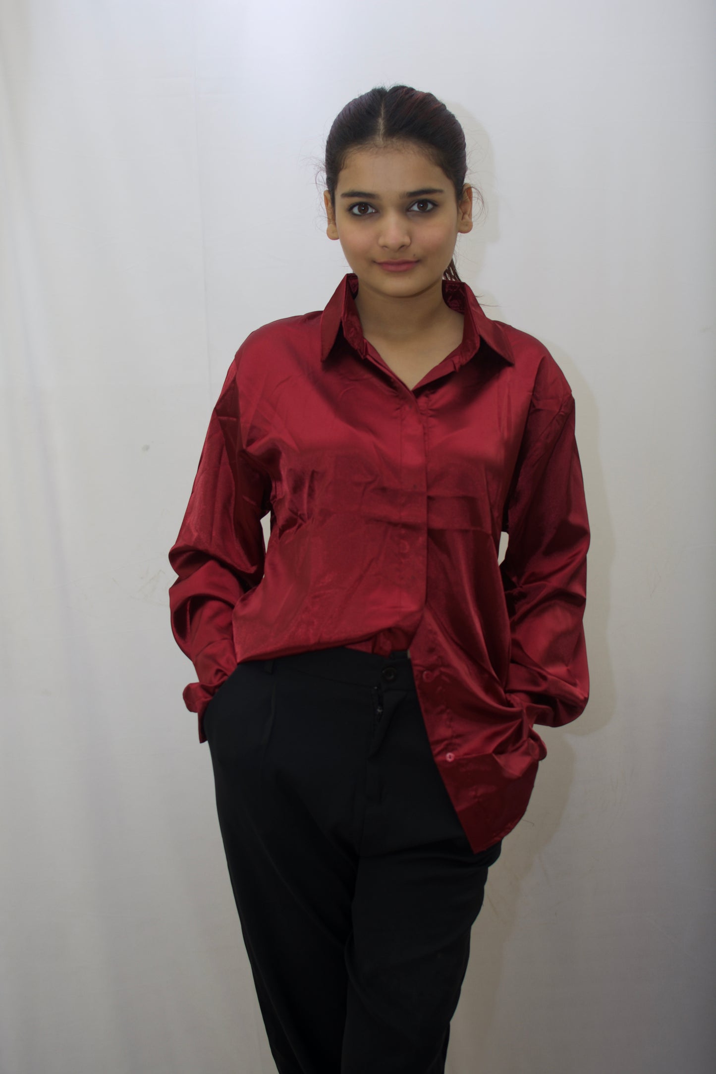Luxe Satin Button Down Shirt