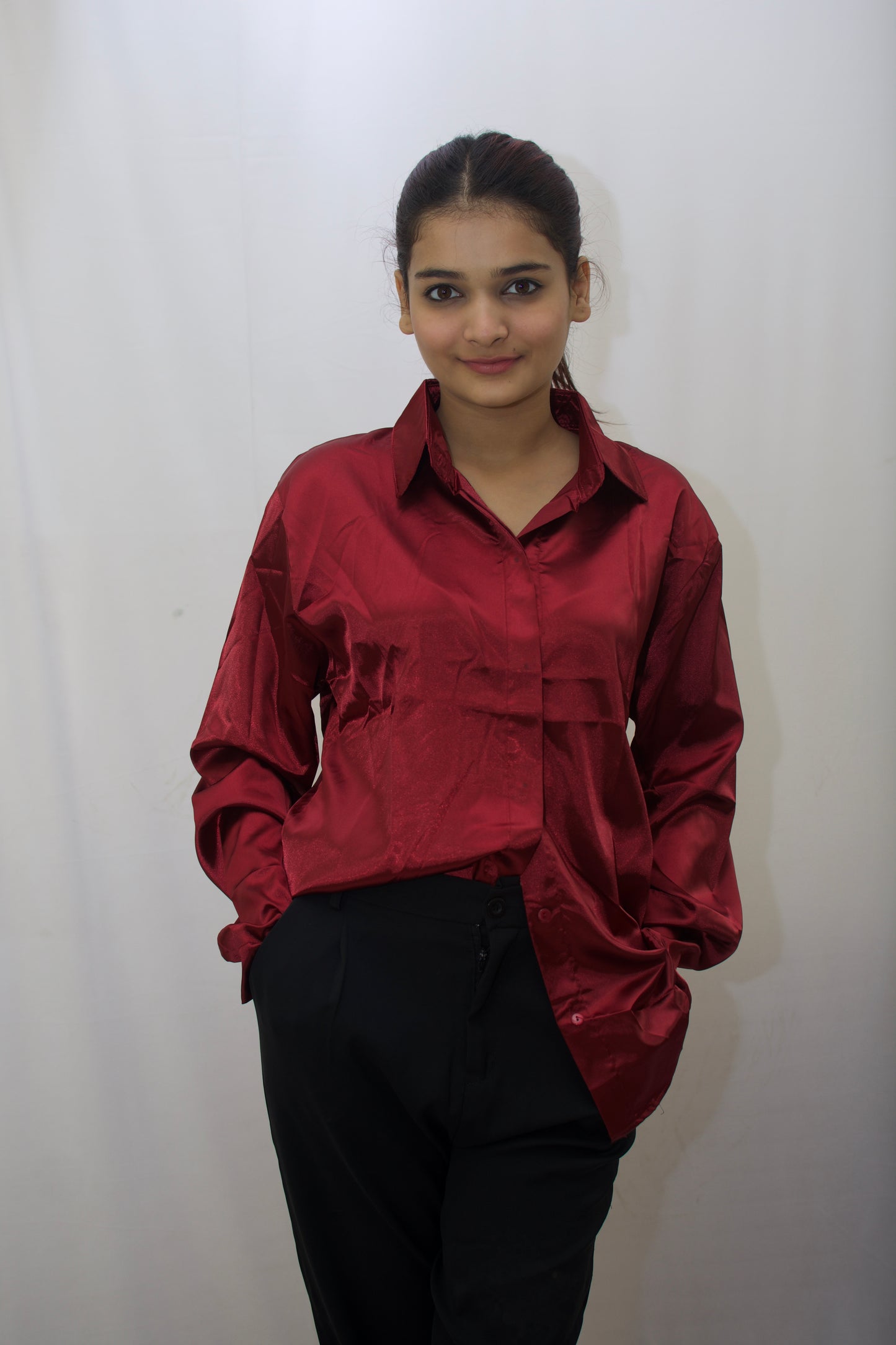 Luxe Satin Button Down Shirt