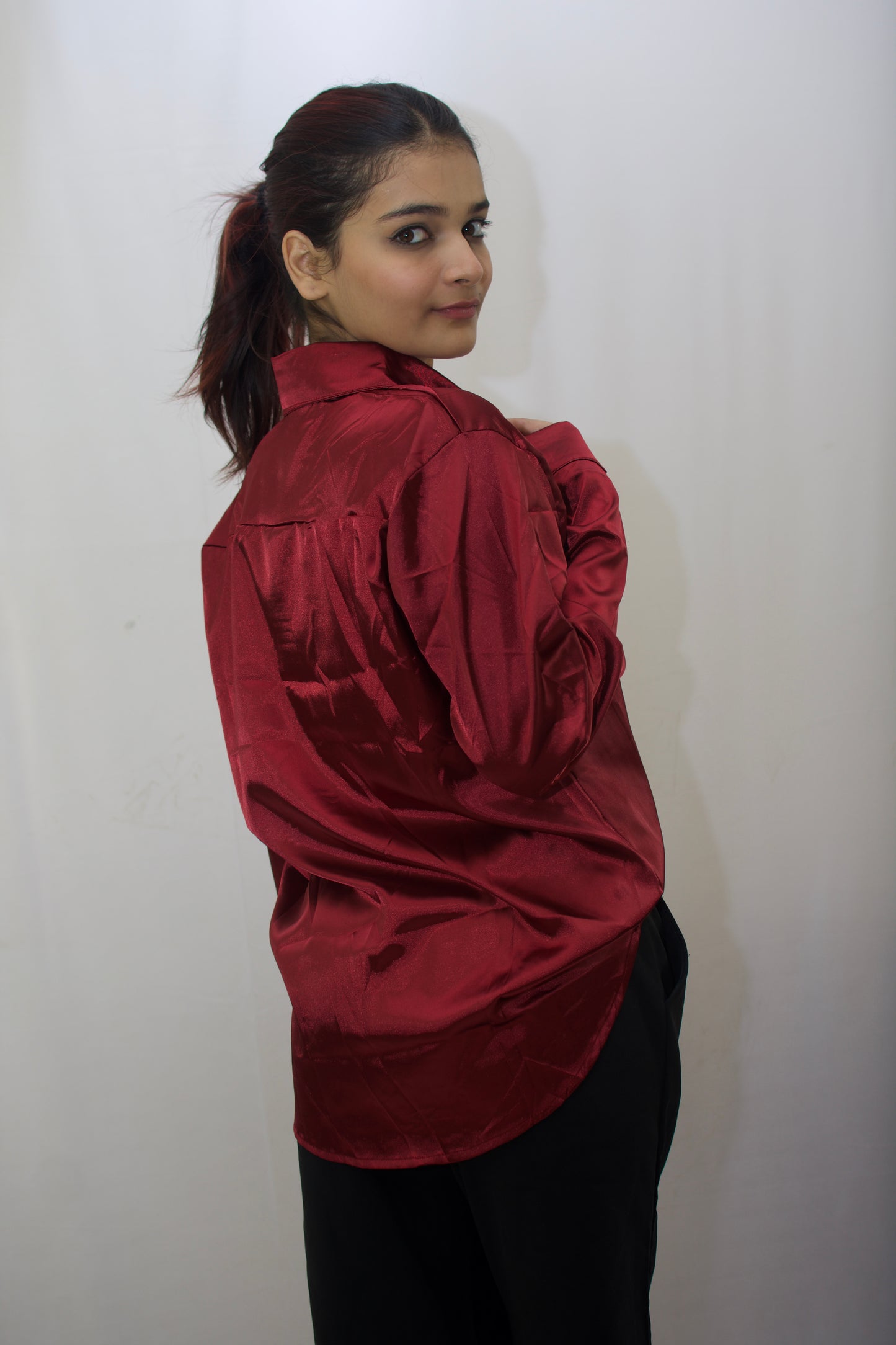 Luxe Satin Button Down Shirt