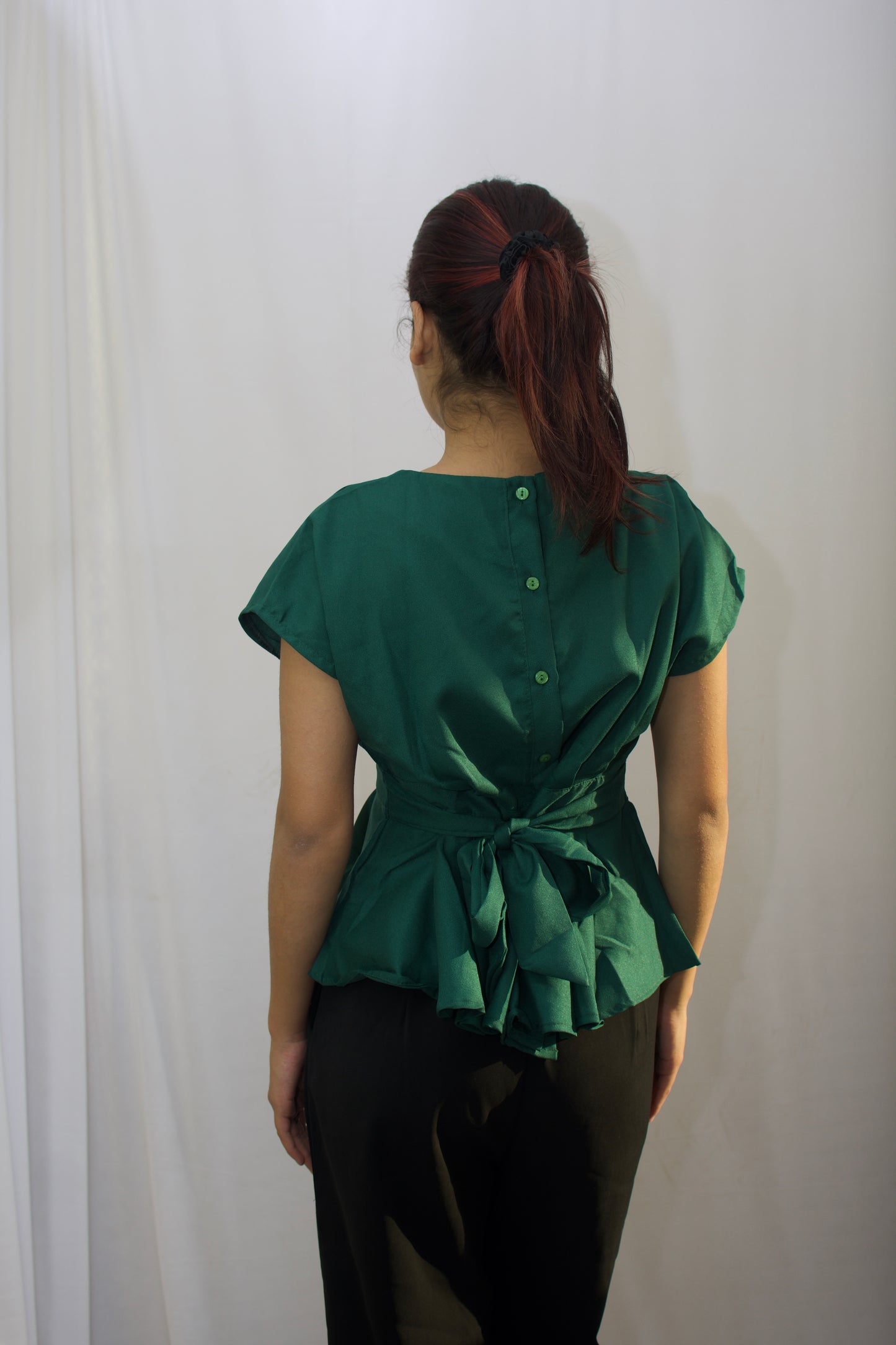 Elegant Green Peplum Top