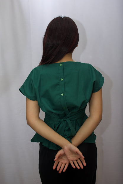 Elegant Green Peplum Top