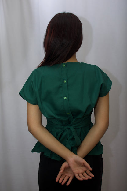 Elegant Green Peplum Top